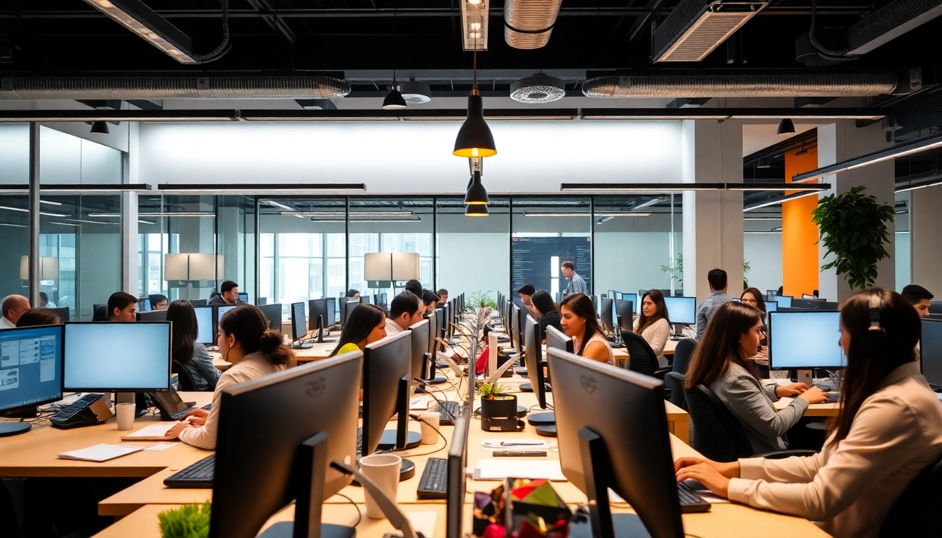 Dynamic call center in Tijuana featuring engaged agents providing exceptional customer support.