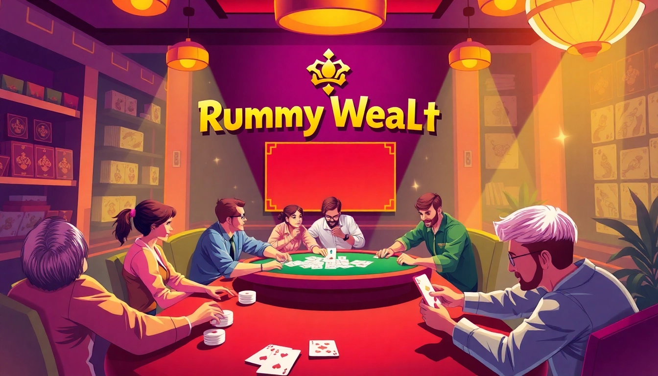 Engage in Rummy Wealth, the thrilling card game, with vibrant graphics capturing players in action.