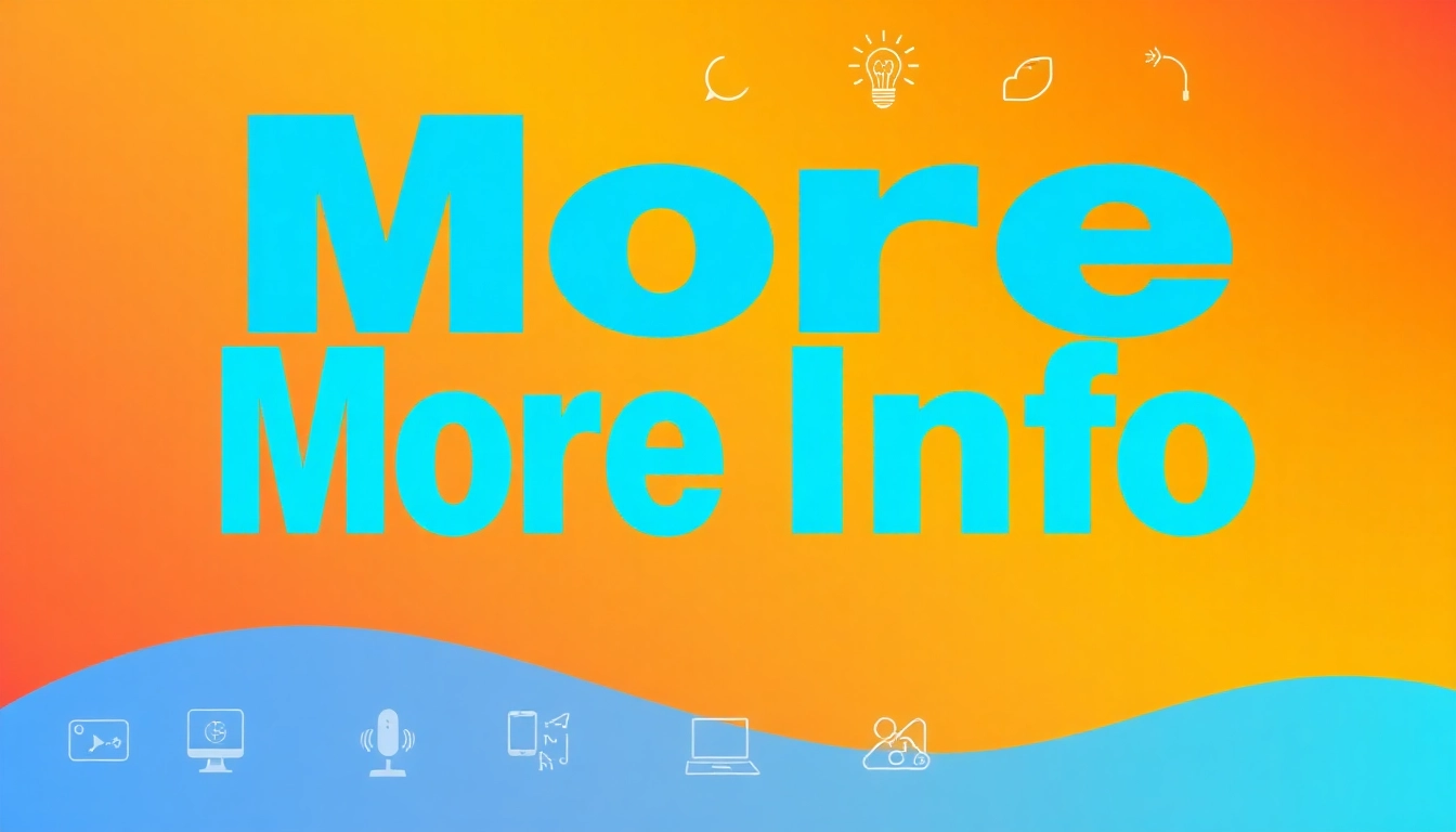 Engage with the More Info web banner that illustrates modern tech icons and vibrant colors.