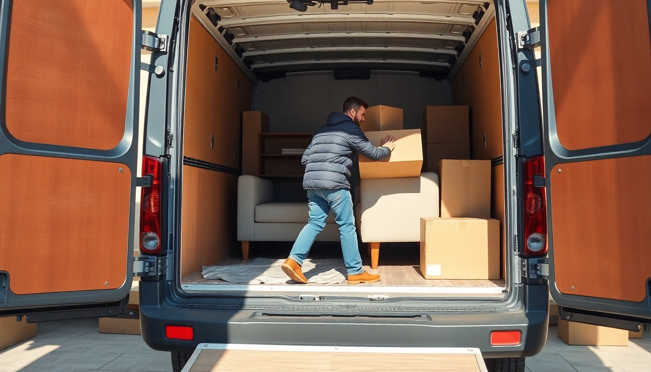 Find reliable removal companies Keighley helping load furniture into a van for seamless moving.