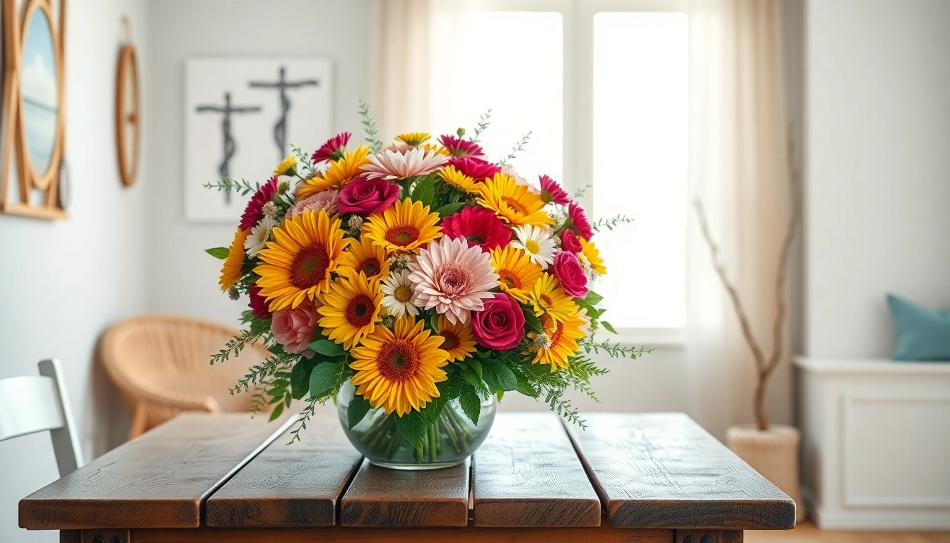 Charming bouquet by a Huntington Beach florist featuring colorful flowers and beach-themed decor.