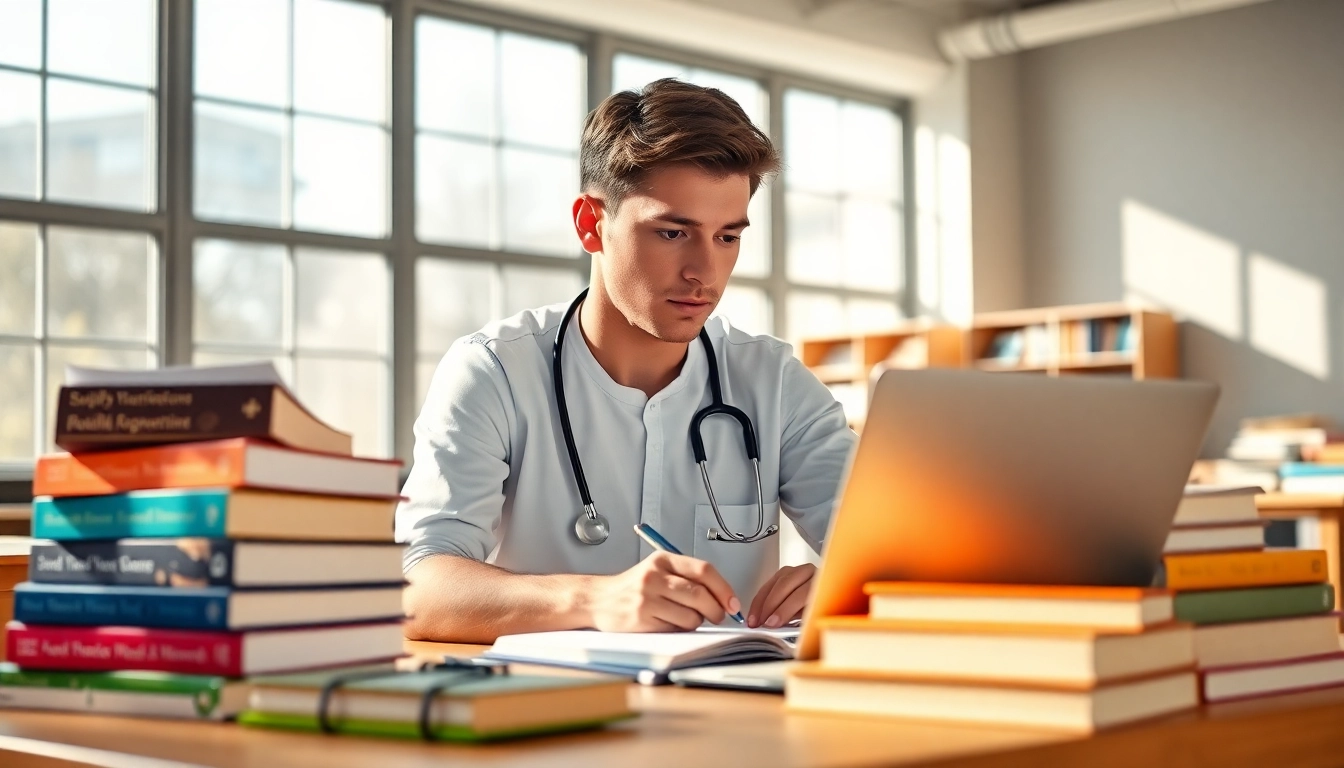 Entdecken Sie Medizinstudium ohne NC durch engagierte Studierende in einem modernen Klassenzimmer.
