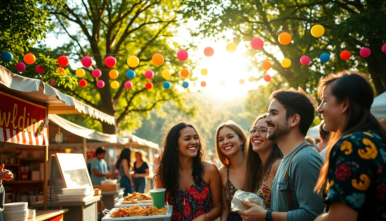 Engaging community members enjoying a variety of wildfire events at a vibrant festival.