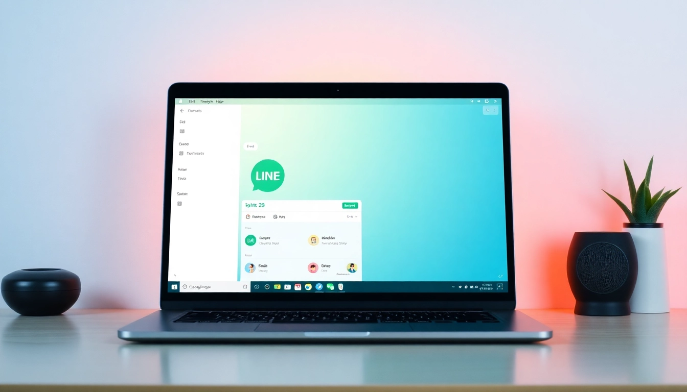 Engaging visual of line电脑版下载 displayed on a laptop screen, illustrating its user-friendly interface.