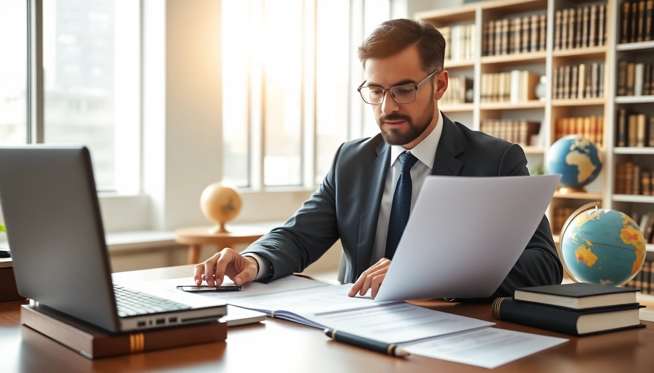 Understanding trademark registration in India and US with a professional at desk.