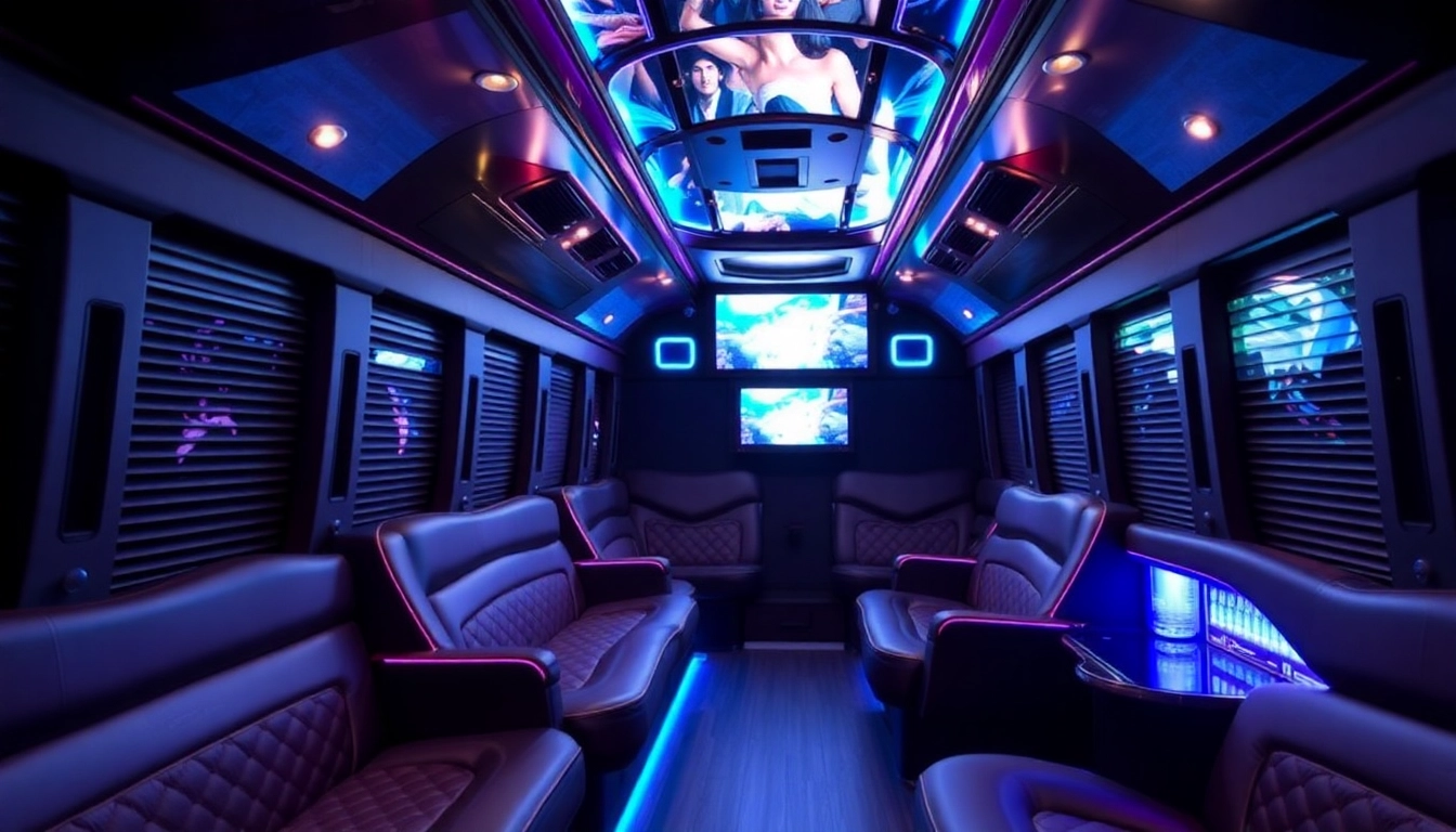 Experience the vibrant Atlanta party bus featuring plush interiors and advanced entertainment options.