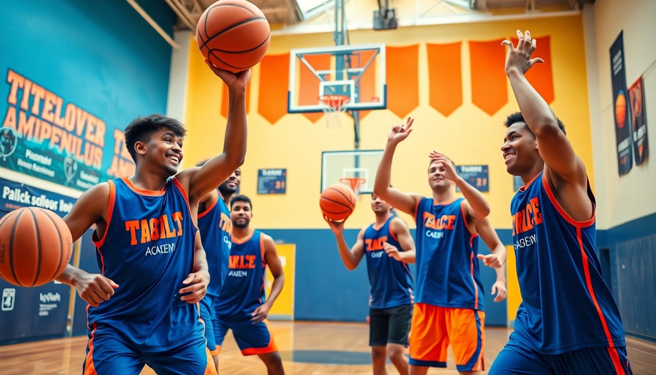 Engaged athletes training during a basketball session at Takeover Basketball Academy, capturing the essence of teamwork.