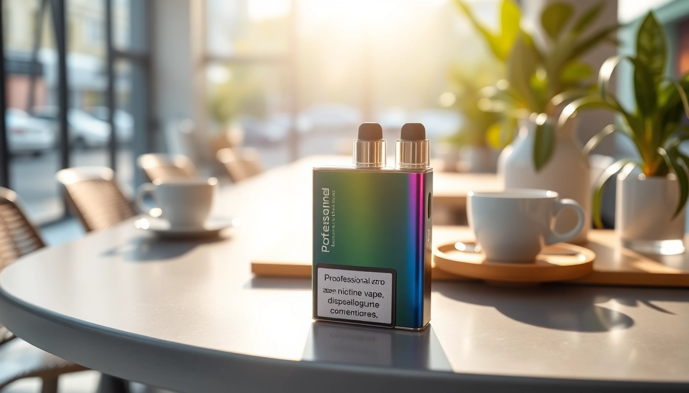 Enjoy a refreshing zero nicotine disposable vape showcased in a cozy café setting.