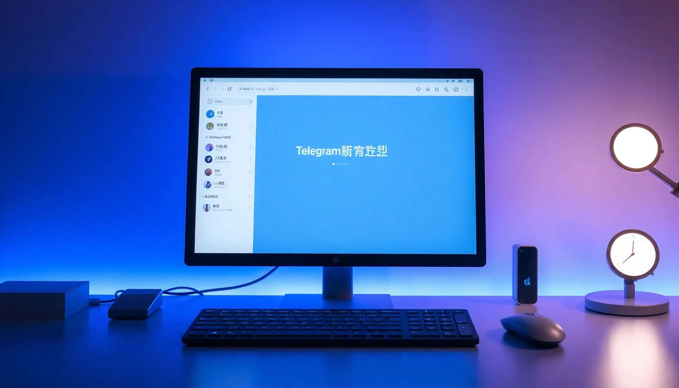 View the Telegram电脑版中文 interface on a sleek desktop, showcasing modern digital communication tools.