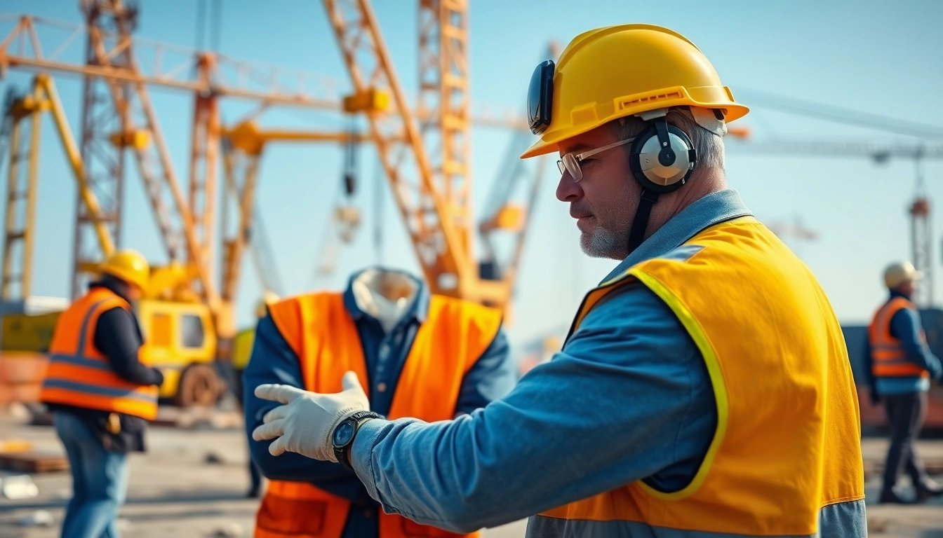 Crane supervisor demonstrating NVQ Level 4 Crane supervisor answers during an active construction site.