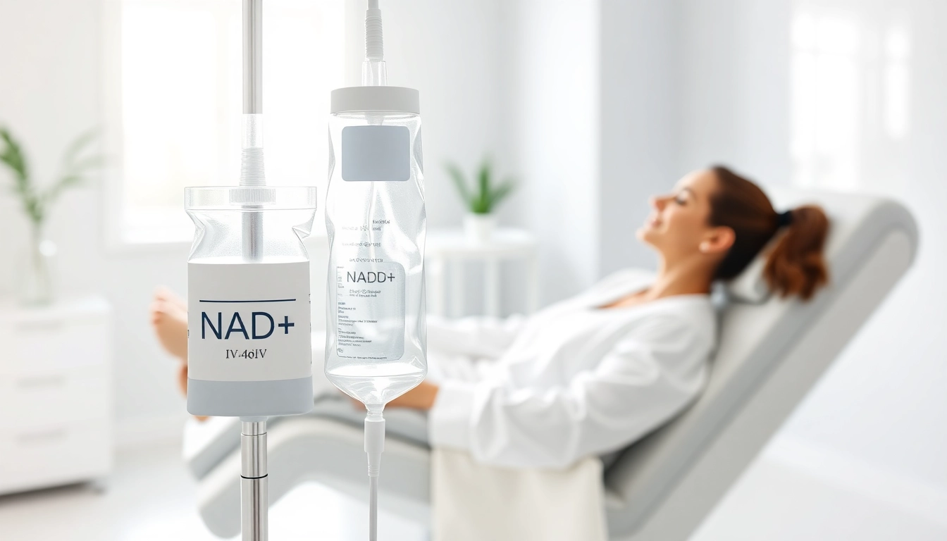Patient undergoing nad+ iv therapy near me in a serene medical setting, highlighting the IV drip.