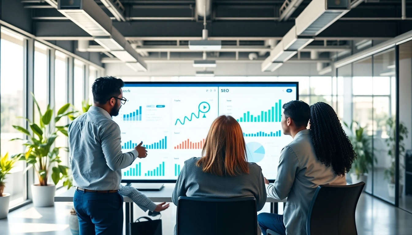 Elevate your Edmonton SEO with collaborative strategies in a modern office environment.