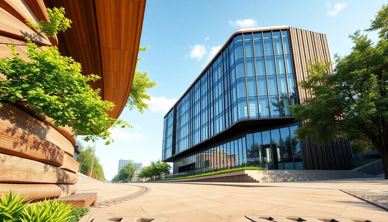Architekturvisualisierung: Photorealistische Darstellung eines modernen Gebäudes in urbanem Umfeld.