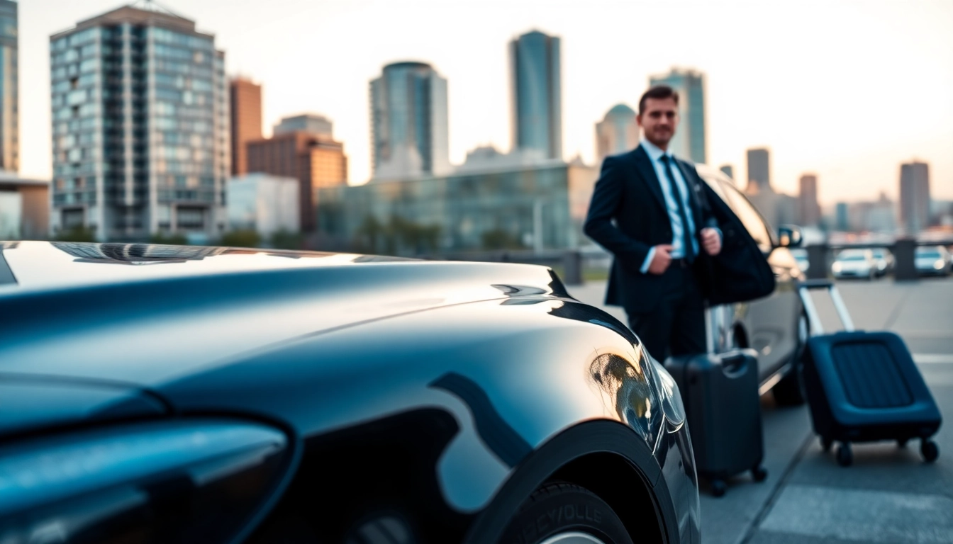 Experience premium car service vancouver bc with a professional chauffeur next to a luxury sedan.