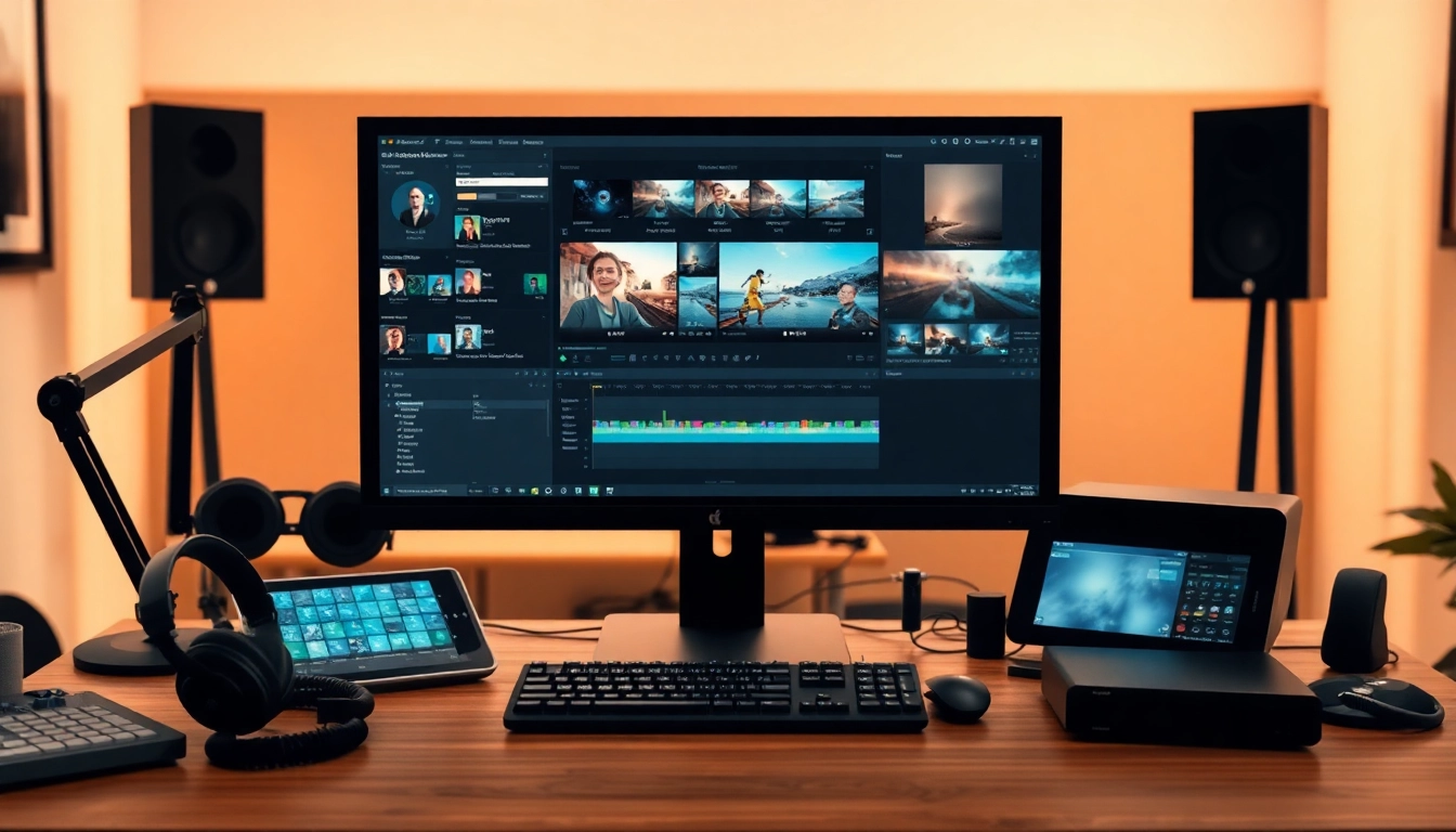 Professionals engaged in Editing & Post-Production in a cozy editing suite, surrounded by tools and software.