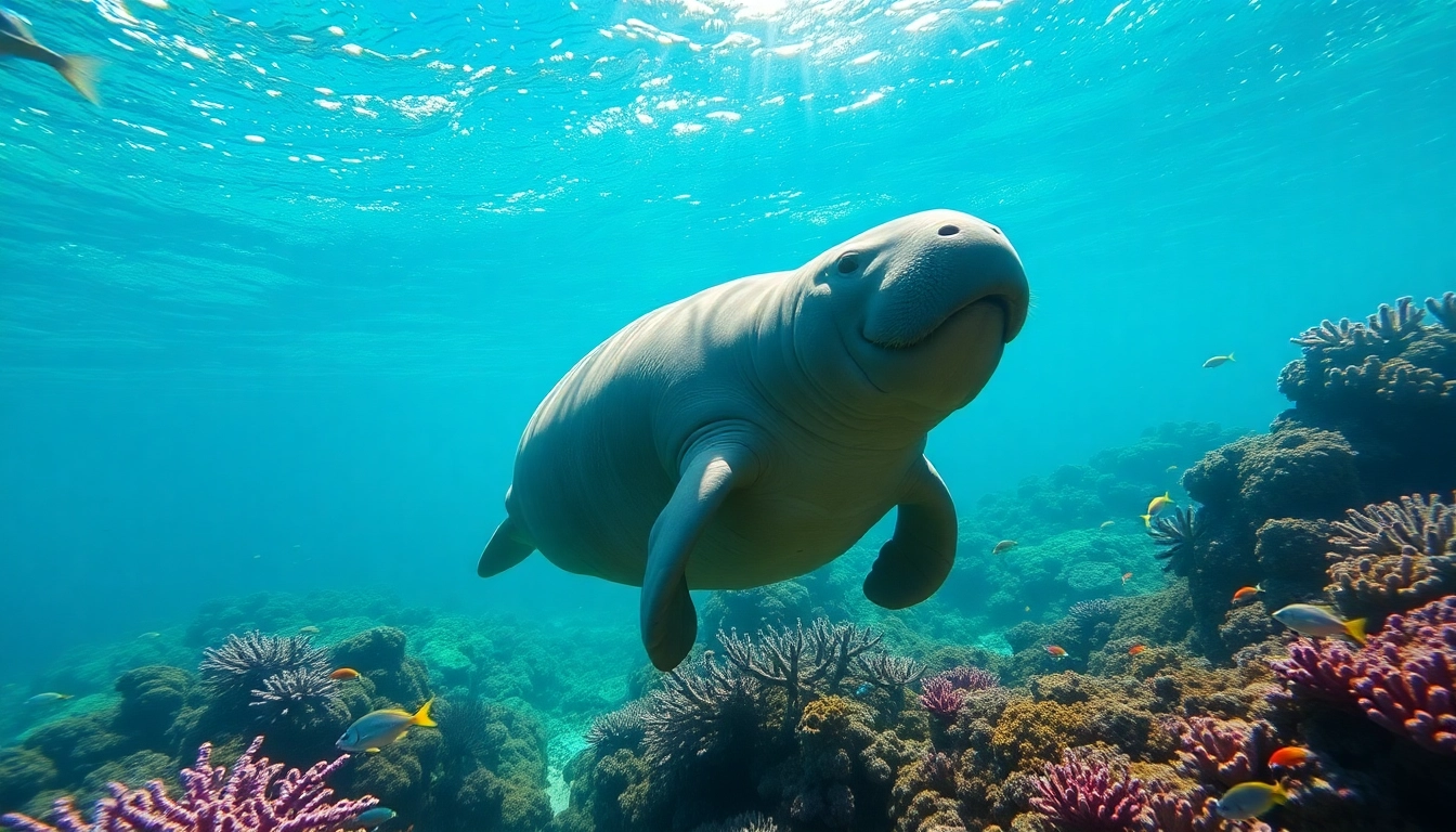 Observe manatees puerto rico in vibrant coral reefs under clear tropical waters.