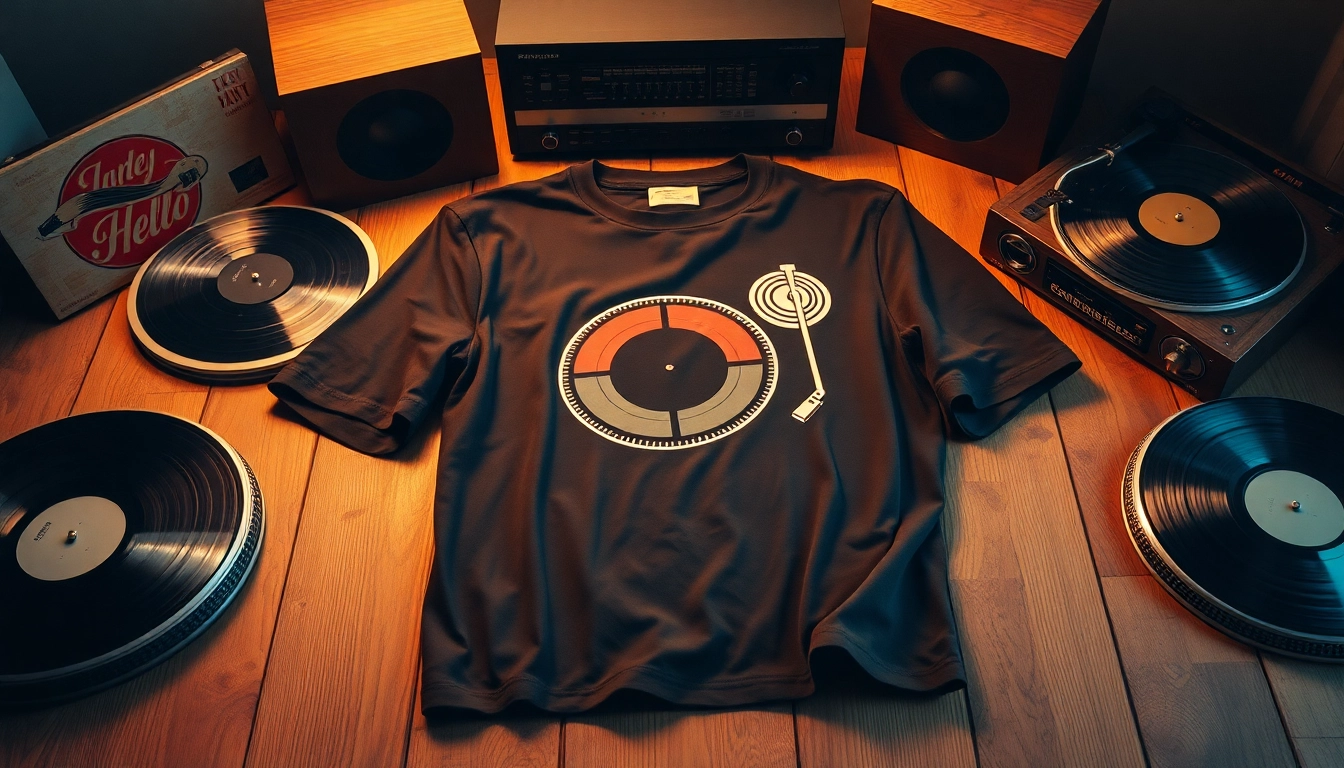 Shop a unique turntable shirt featuring vibrant retro designs and vintage vinyl vibes.