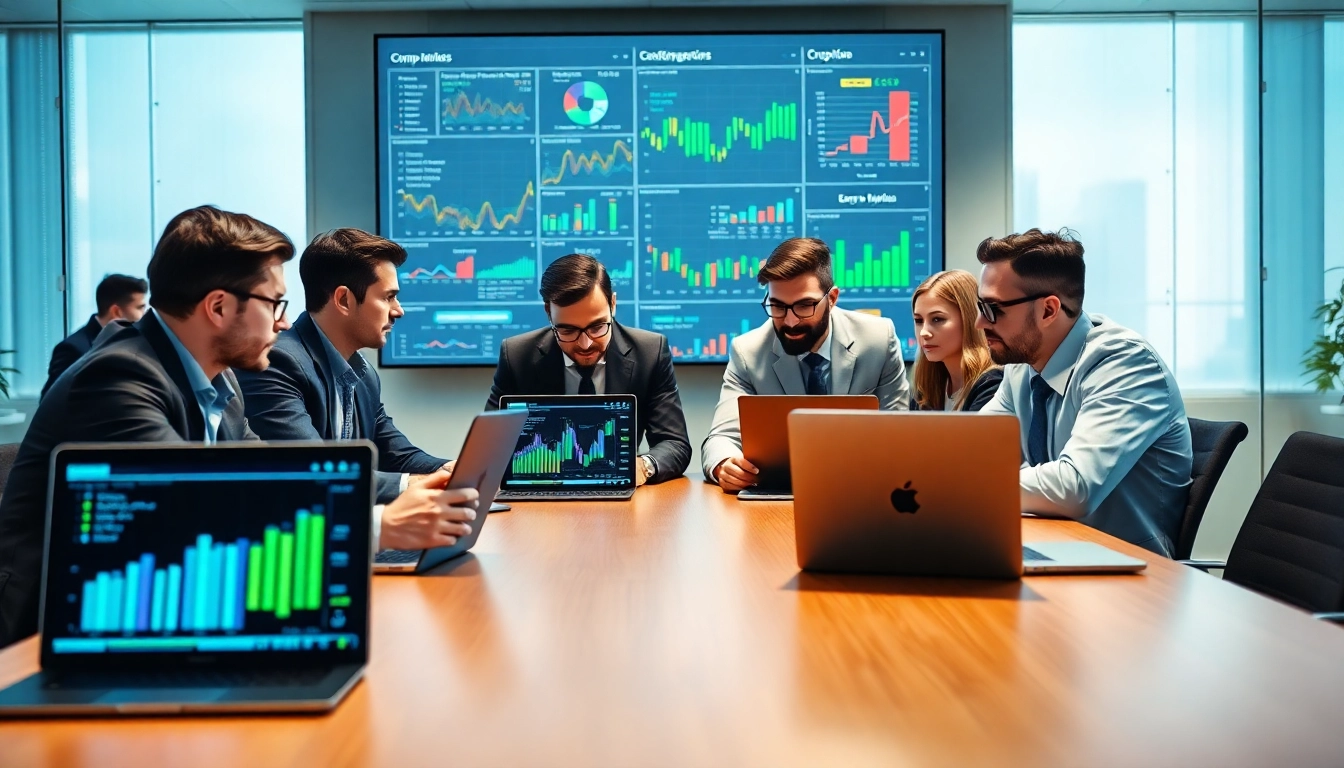 Analyzing competitive intelligence data in a professional meeting setting with engaged participants.