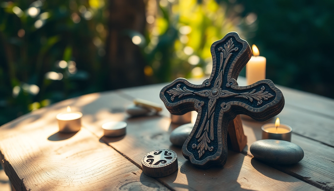 Admire beautiful handmade crosses highlighting intricate craftsmanship and natural textures.