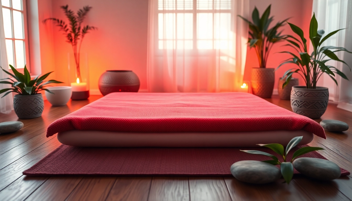 Experience relief and relaxation with a high-quality red light therapy mat in a tranquil home setting.