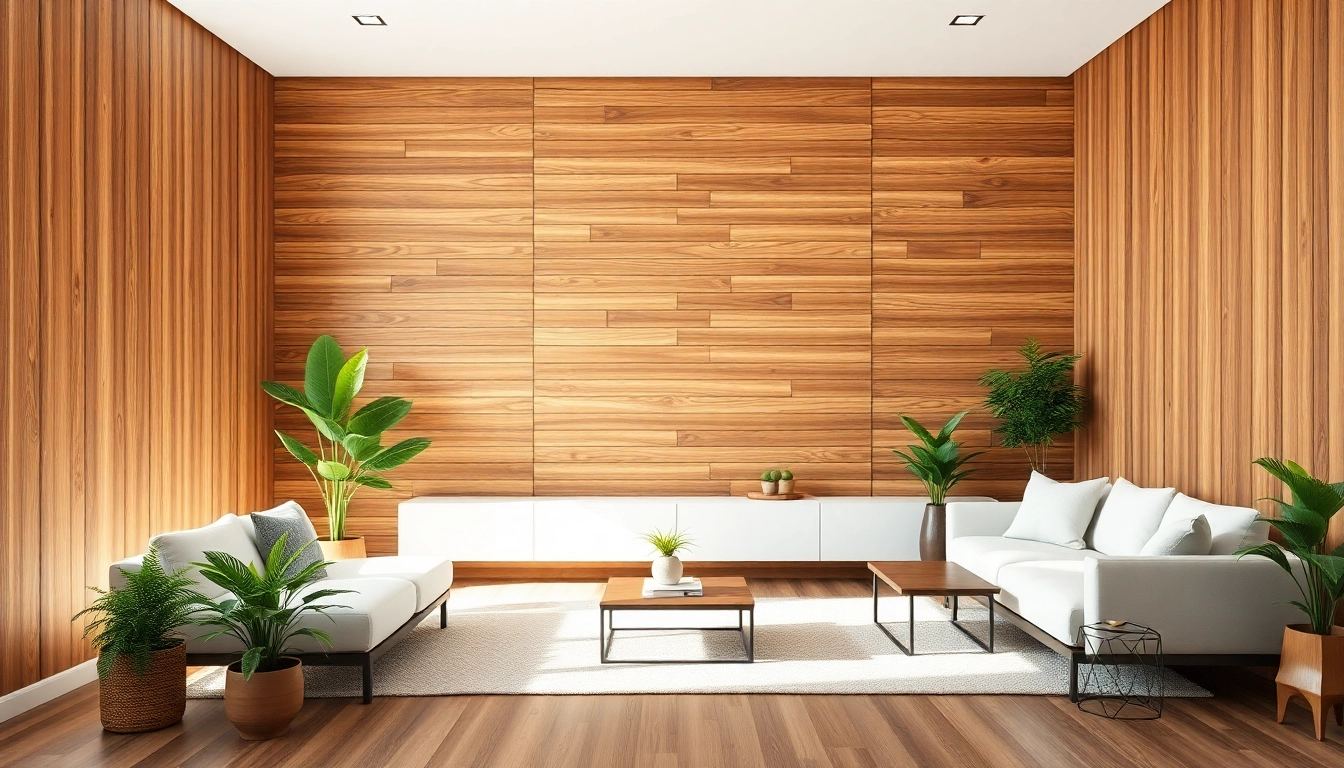 Showcasing wood covering panels in a modern home interior with vibrant decor elements.