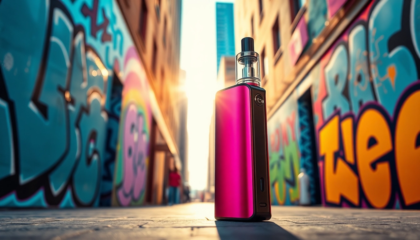 RAZ LTX 25K disposable vape showcasing sleek design against urban art backdrop.