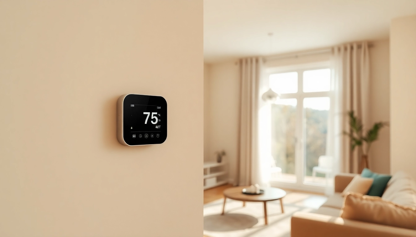 Der thermostat infrarotheizung wird in einer modernen Umgebung installiert.